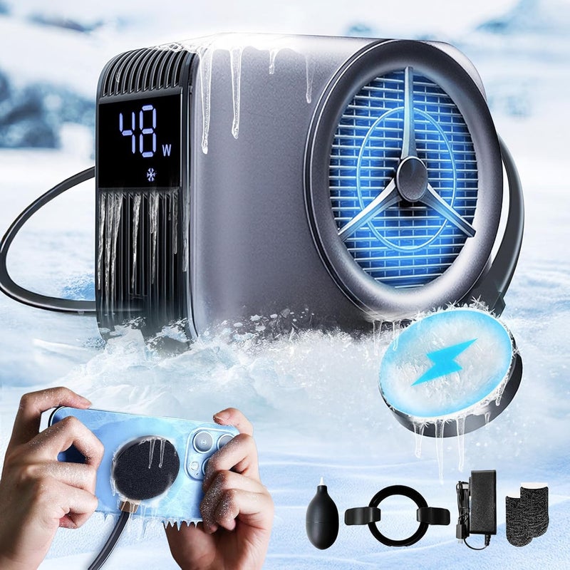 VALUEAGLE Magnetic Phone Cooler, ipad Cooler for Gaming,Live Streaming, Freeze in 15s, noiseless Cooling,for Phone/Tablet/iPad (Support Wireless Charging) - Image 1